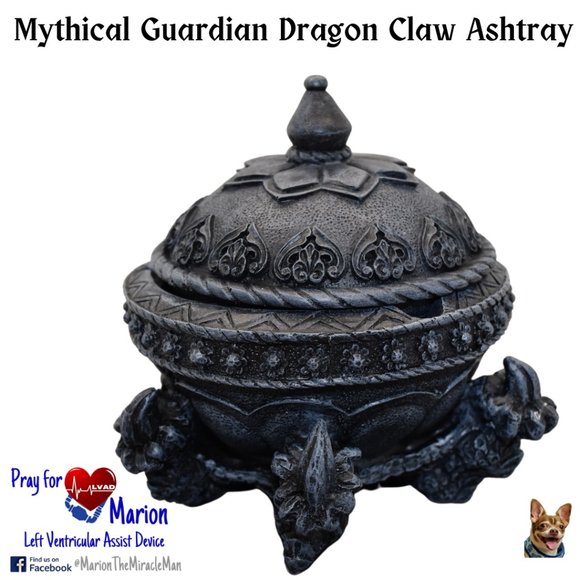 π² Unleash the Mystical: Guardian Dragon Claw Ashtray of Legends in Black πͺ - Picture 1 of 9